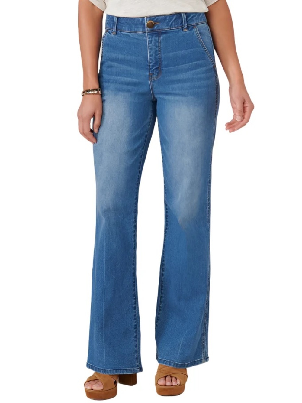 💙Democracy Women’s  "Ab" Solution Skyrise Denim Flare Jean Trousers | 12